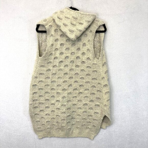 NWT Aris A Open Front Fuzzy Cardigan S/M Small Medium Beige Knit Boho Textured - Picture 2 of 11